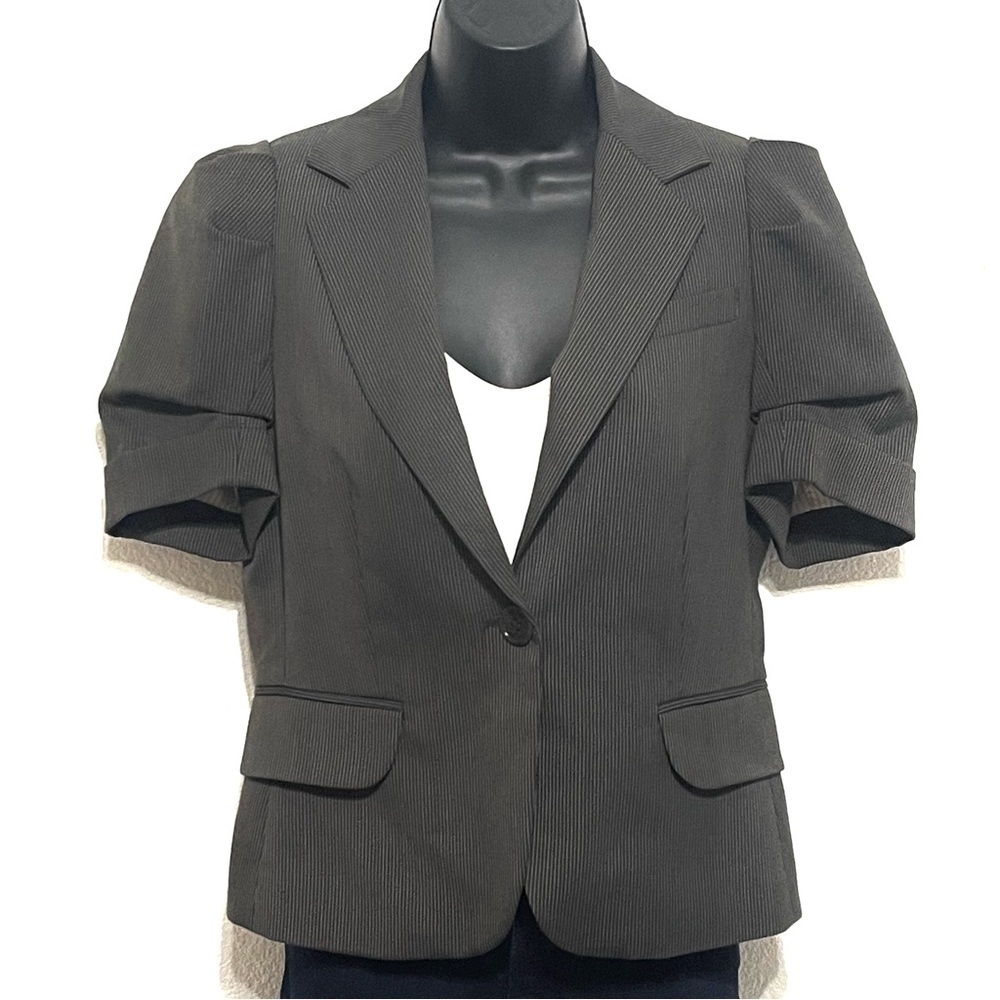 BCBG MAXAZRIA Woman Stripe WOOL Blazer Coat Jacket Size S